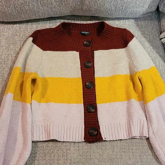 cropped striped button sweater from target